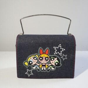 Vintage Powerpuff Girls Denim Mini Top Handle Bag Cartoon Network Y2K Purse